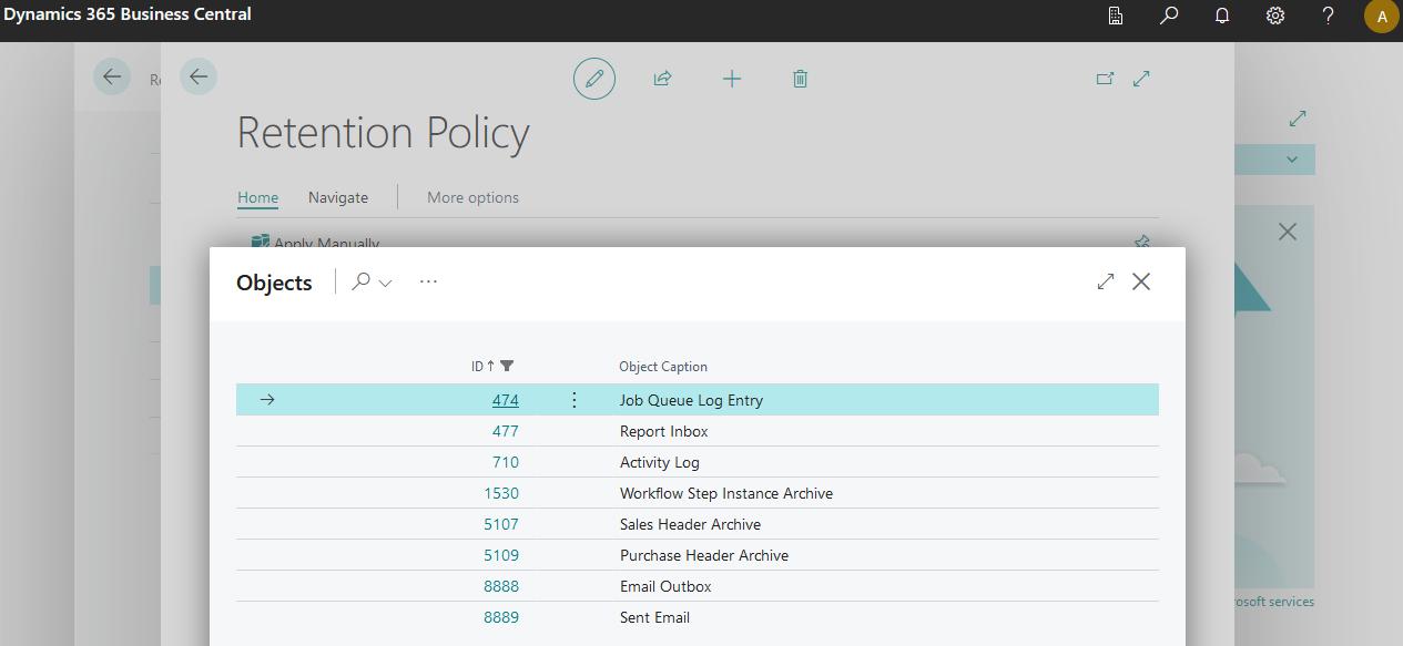 Retention Policy: The clean up job queue